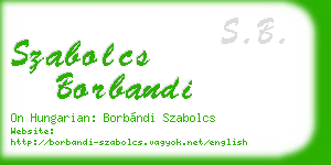 szabolcs borbandi business card