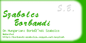 szabolcs borbandi business card